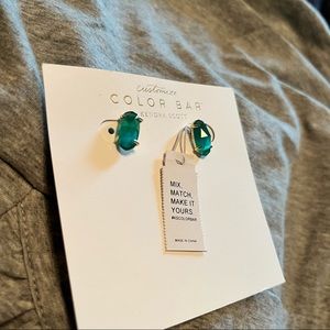 Kendra Scott color bar emerald stud earrings